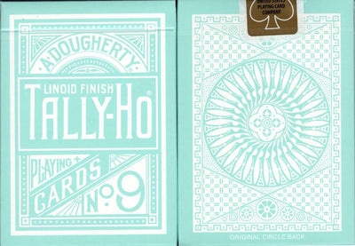 PlayingCardDecks.com-Reverse Circle Mint Blue Tally-Ho Playing Cards