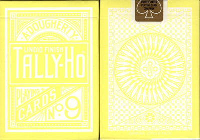 PlayingCardDecks.com-Reverse Yellow Circle Back Tally-Ho Playing Cards