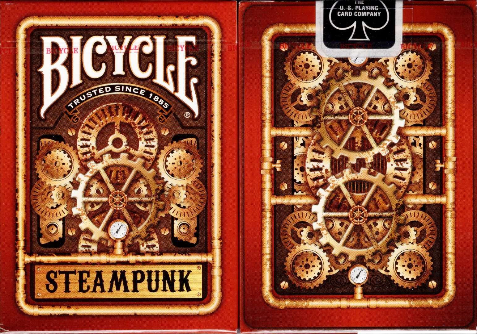 PlayingCardDecks.com-Steampunk Bicycle Playing Cards: Red