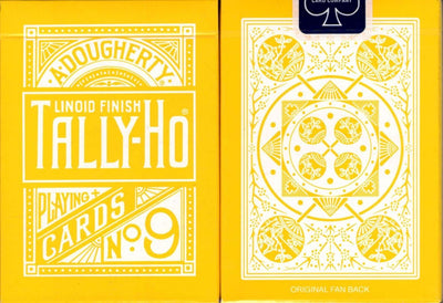 PlayingCardDecks.com-Reverse Fan Back Yellow Tally-Ho Playing Cards