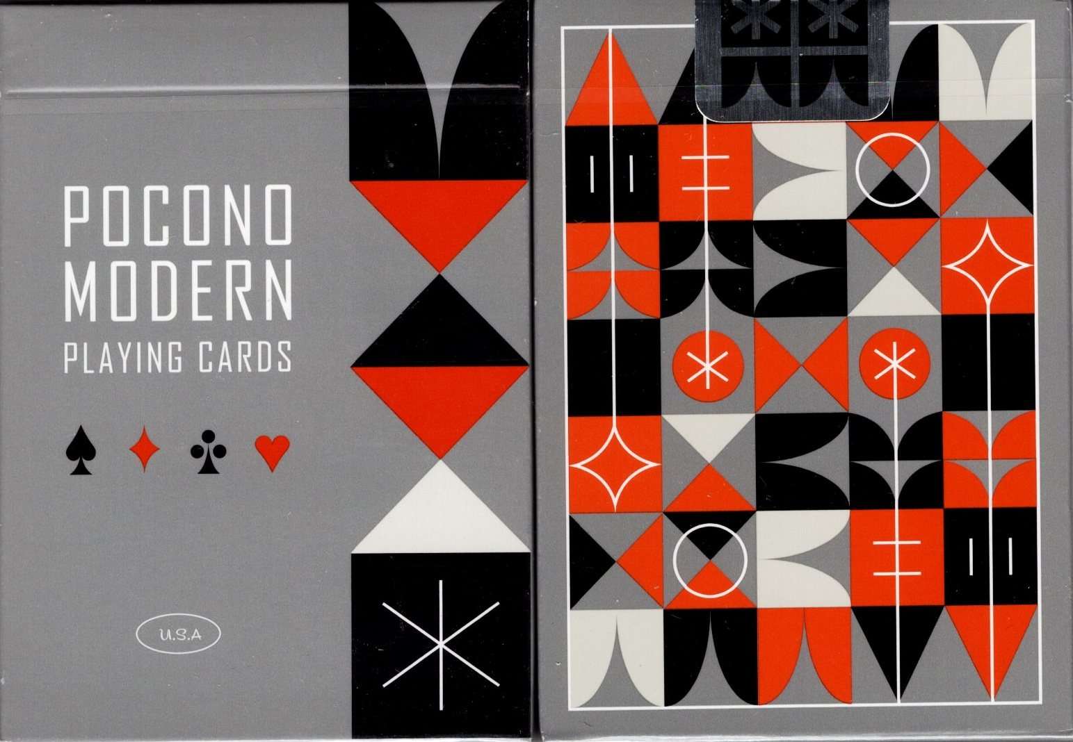 PlayingCardDecks.com-Pocono Modern Retro Playing Cards USPCC: Grey