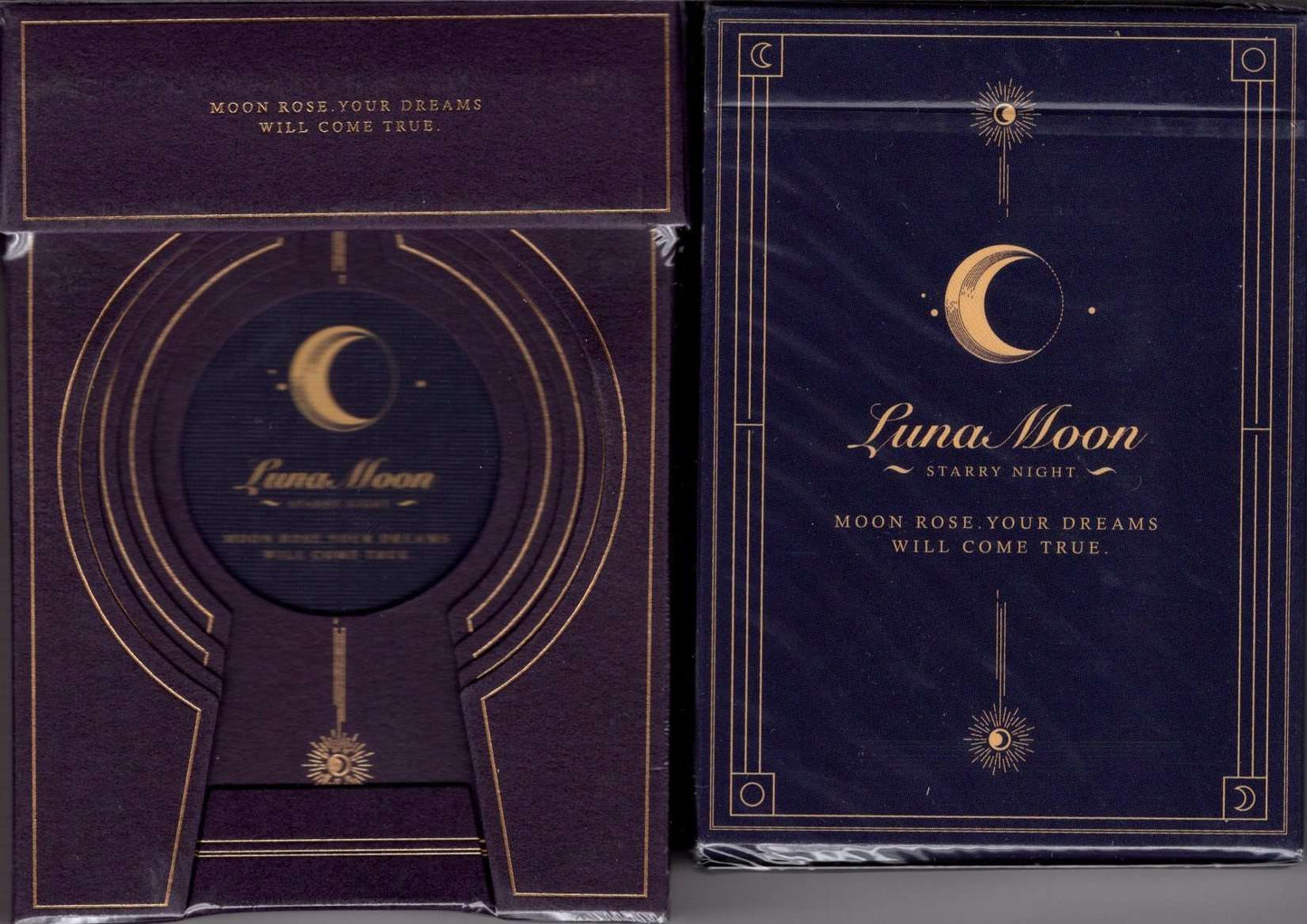 PlayingCardDecks.com-Violet Luna Moon Deluxe 2 Deck Set (Classic & Deluxe) Playing Cards USPCC