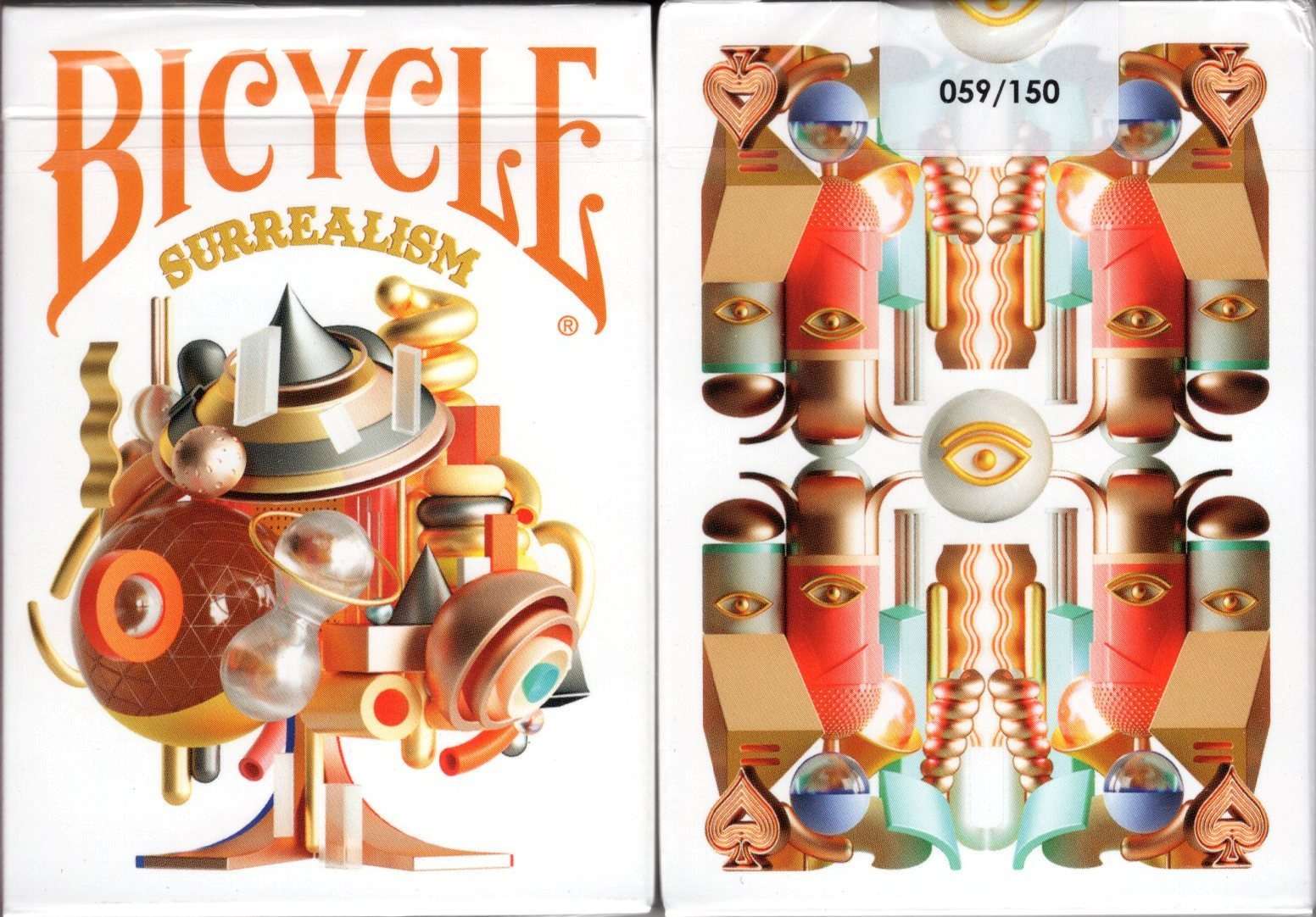 PlayingCardDecks.com-Surrealism Rose Gold Gilded Bicycle Playing Cards
