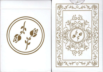 PlayingCardDecks.com-Black Roses White Gold Playing Cards USPCC