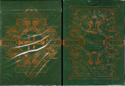 PlayingCardDecks.com-Spirit II Green Gold Gilded Playing Cards USPCC