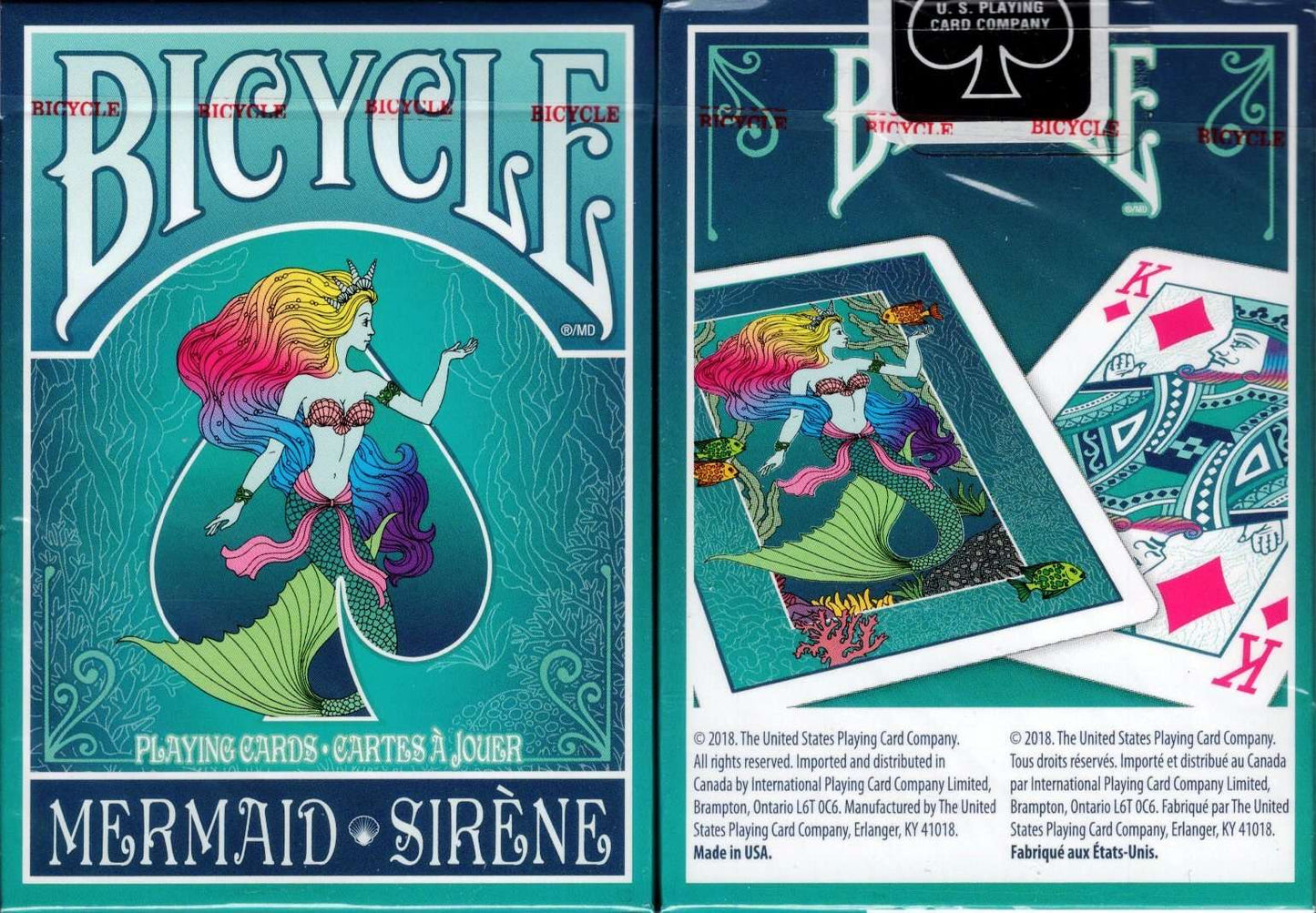 PlayingCardDecks.com-Mermaid Bicycle Playing Cards: Teal