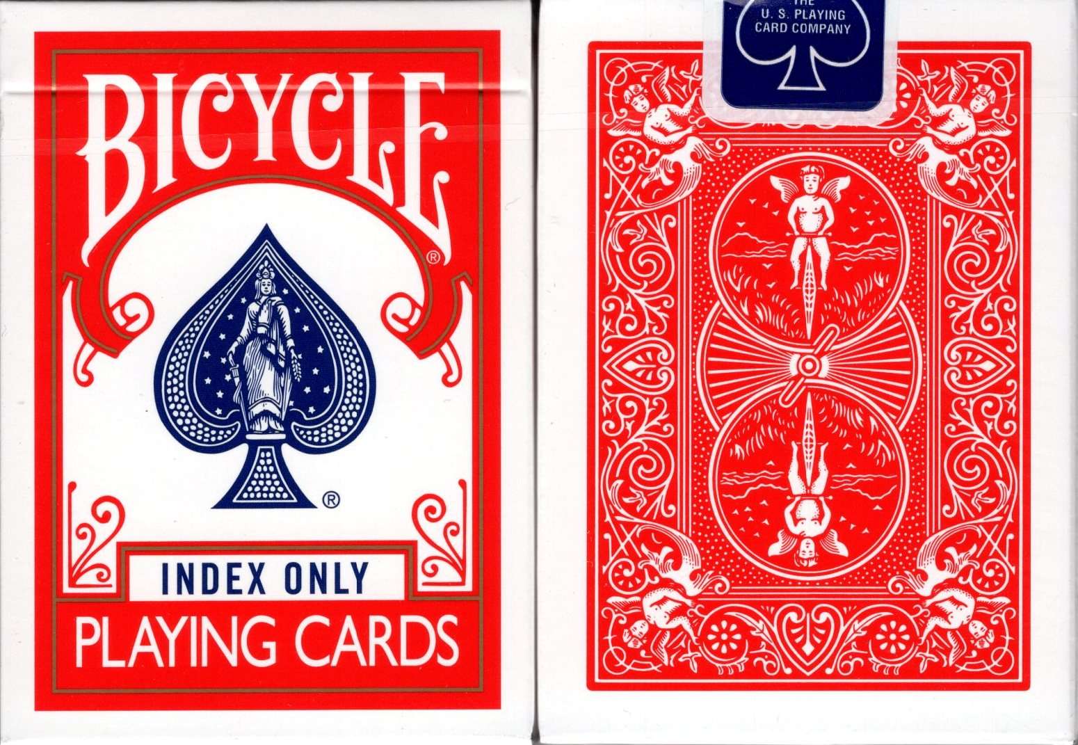 PlayingCardDecks.com-Index Only Bicycle Playing Cards: Red Deck