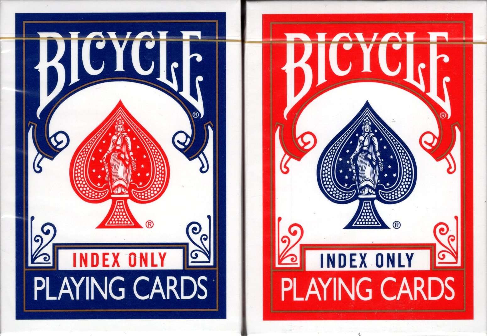 PlayingCardDecks.com-Index Only Gilded Bicycle Playing Cards: 2 Deck Set