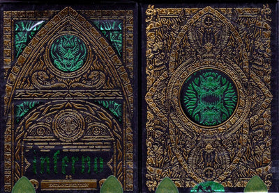 PlayingCardDecks.com-Inferno Emerald Blaze Playing Cards TPCC