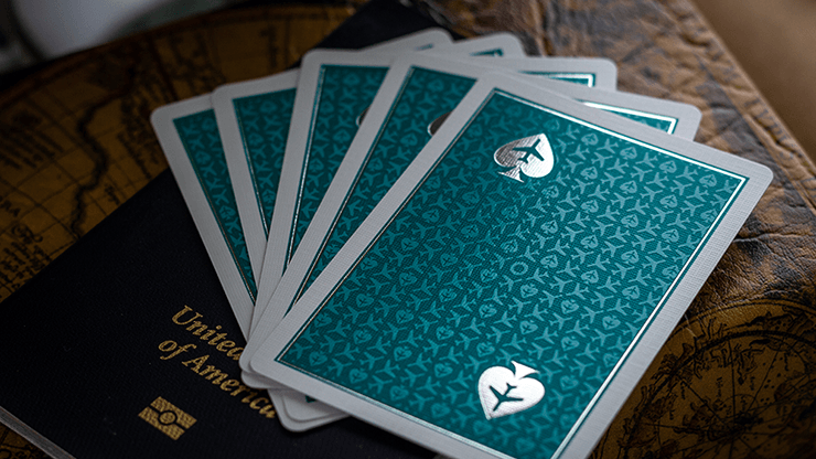 PlayingCardDecks.com-Jetsetter Limited Terminal Teal Playing Cards EPCC