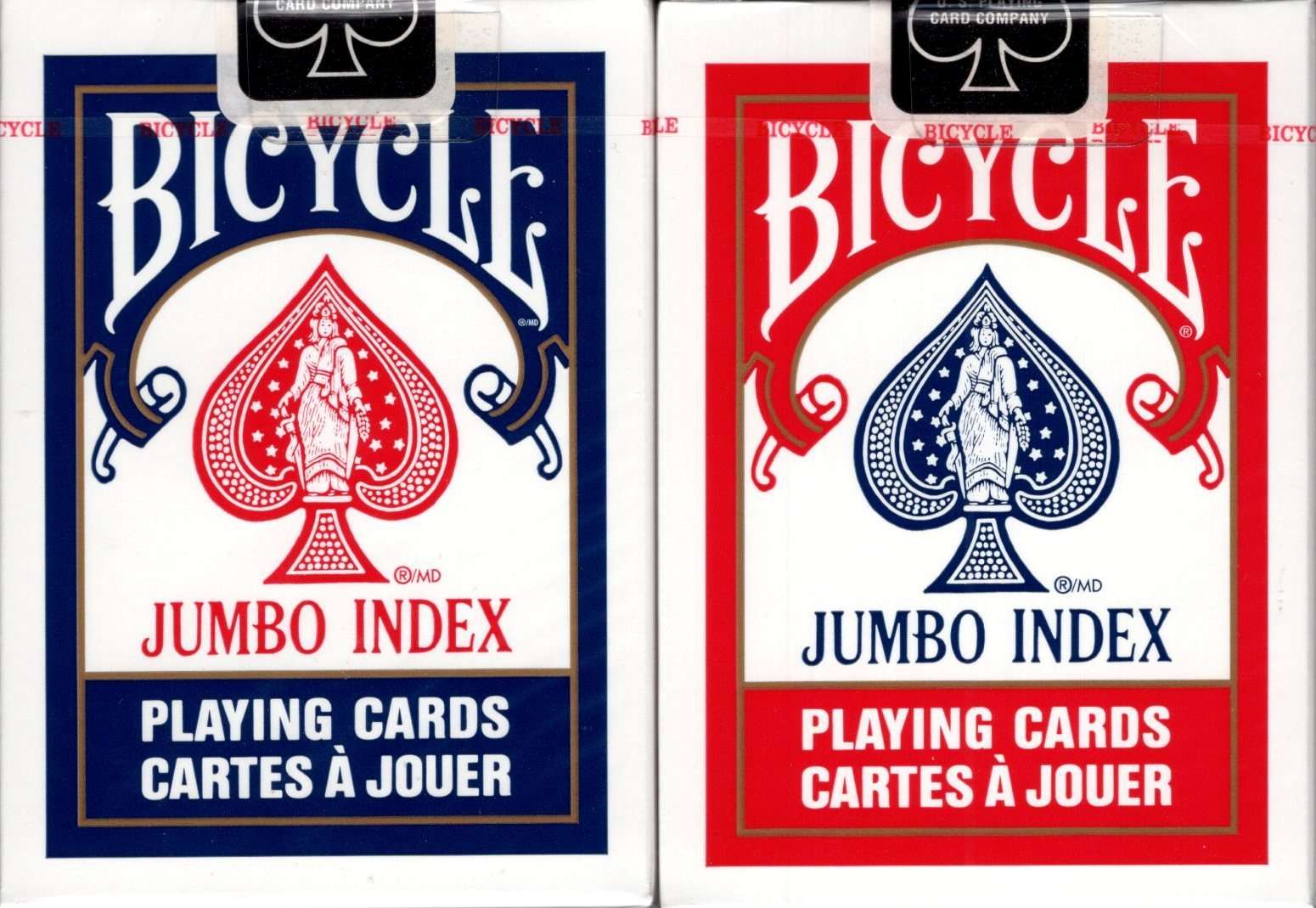 PlayingCardDecks.com-Jumbo Index Bicycle Playing Cards 2 Deck Set