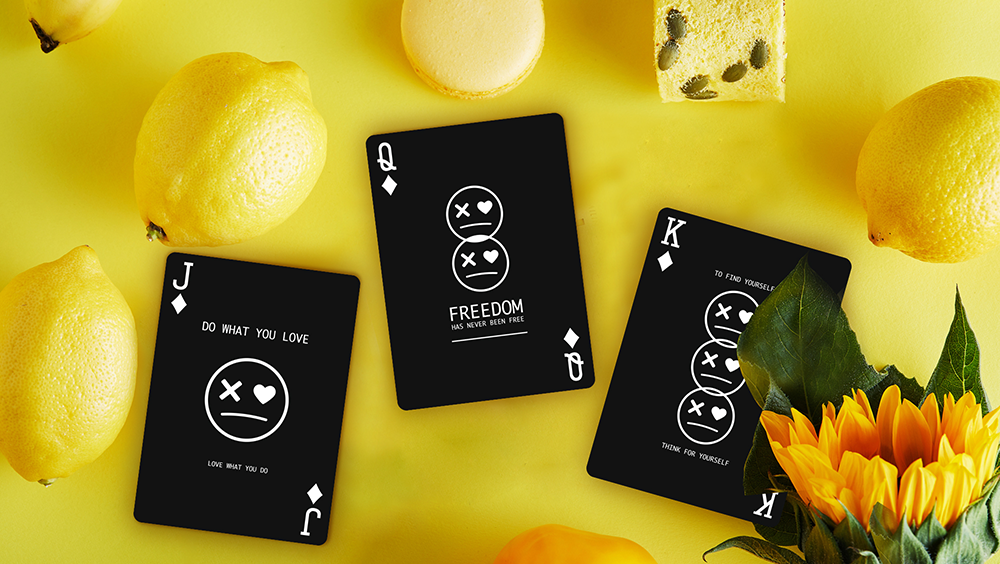 PlayingCardDecks.com-Keep Smiling Black v2 Playing Cards MPC