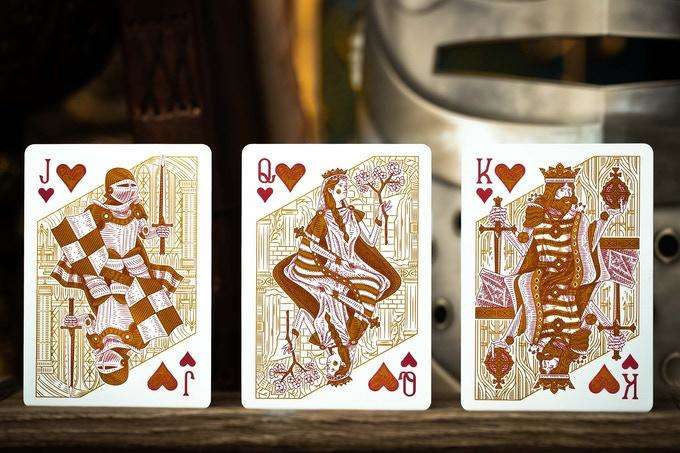 PlayingCardDecks.com-King Arthur Gilded Playing Cards 2 Deck Set