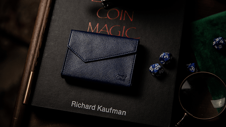PlayingCardDecks.com-Luxury Leather Playing Card Carrier: Blue
