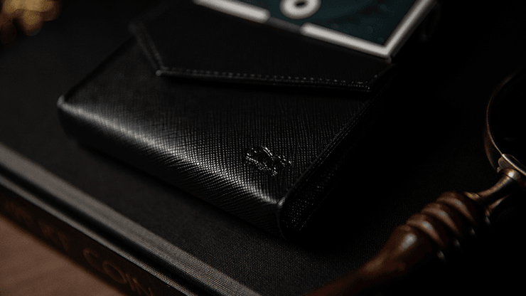 PlayingCardDecks.com-Luxury Leather Playing Card Carrier: Black