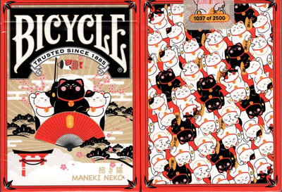 PlayingCardDecks.com-Maneki Neko Red Bicycle Playing Cards