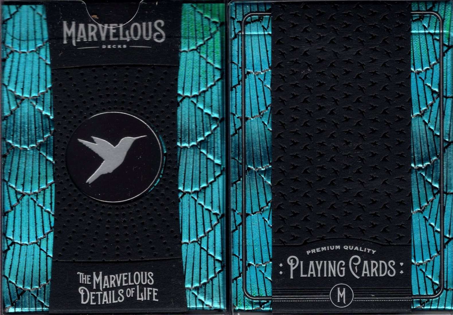 PlayingCardDecks.com-Marvelous Hummingbird Feathers Blue Playing Cards Cartamundi