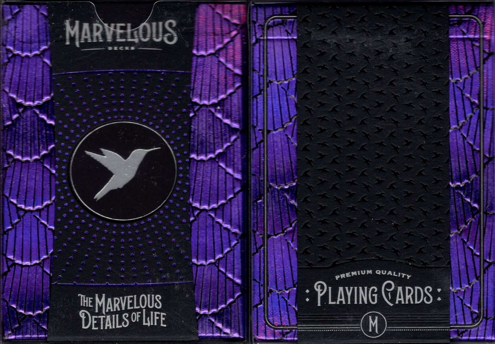 PlayingCardDecks.com-Marvelous Hummingbird Feathers Purple Playing Cards Cartamundi