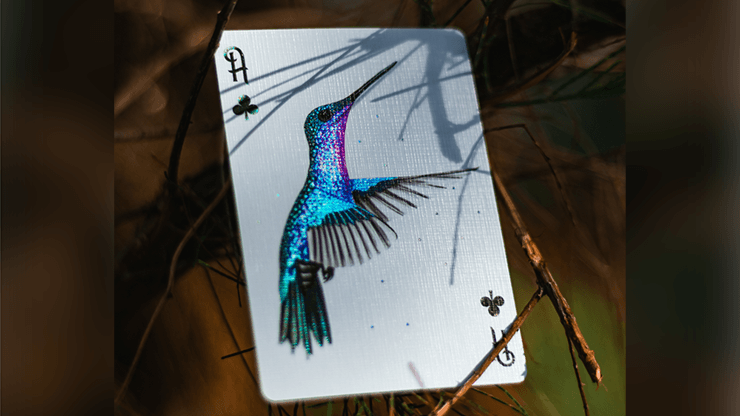 PlayingCardDecks.com-Marvelous Hummingbird Feathers Purple Playing Cards Cartamundi