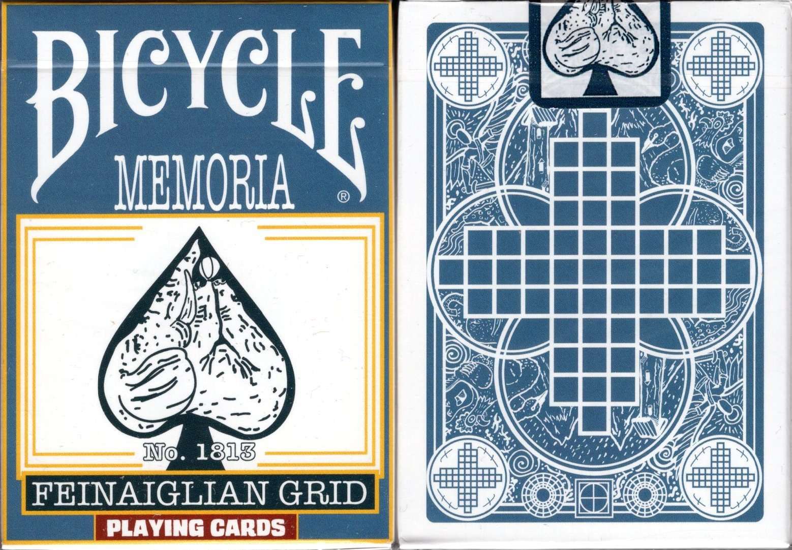 PlayingCardDecks.com-Memoria Feinaiglian Grid Bicycle Playing Cards