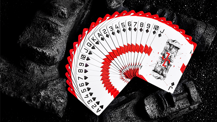 PlayingCardDecks.com-MOAI Red Playing Cards USPCC