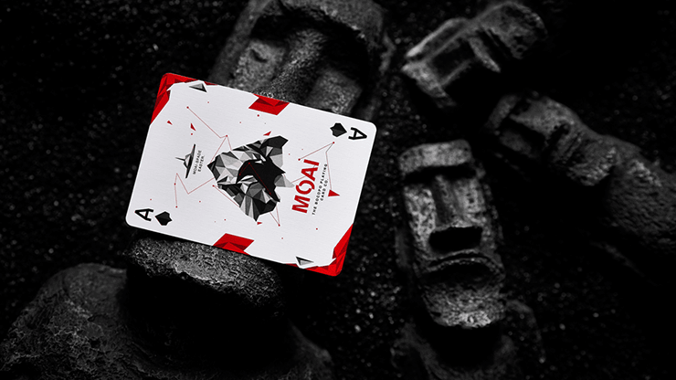 PlayingCardDecks.com-MOAI Red Playing Cards USPCC