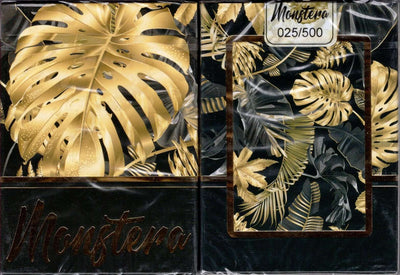 PlayingCardDecks.com-Monstera Black Playing Cards TCC