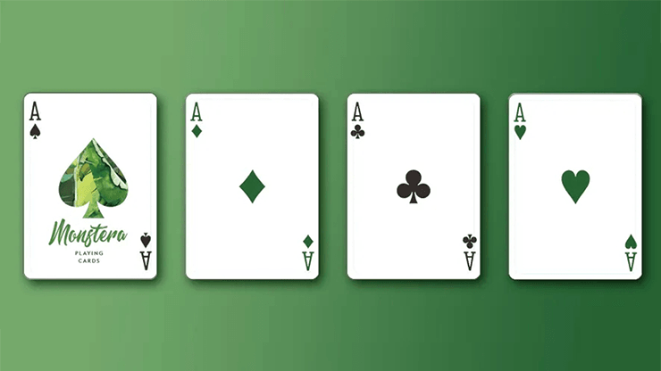 PlayingCardDecks.com-Monstera Green Playing Cards TCC