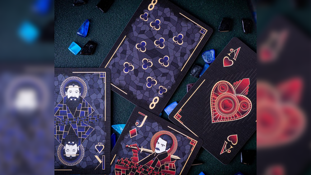 PlayingCardDecks.com-Mosaic Blue Diamond Playing Cards WJPC