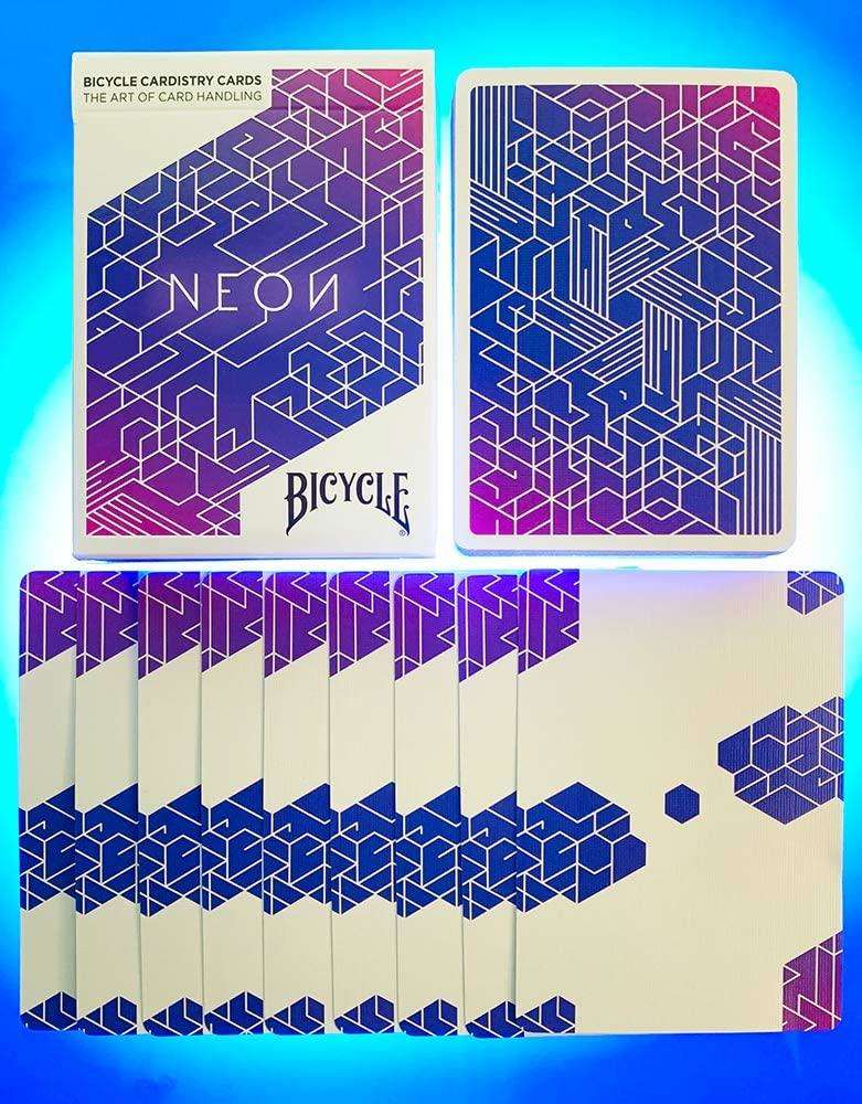 PlayingCardDecks.com-Neon Blue Aurora Bicycle Cardistry Cards