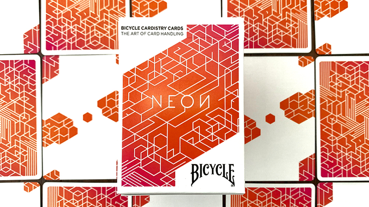 PlayingCardDecks.com-Neon Orange Bump Bicycle Cardistry Cards