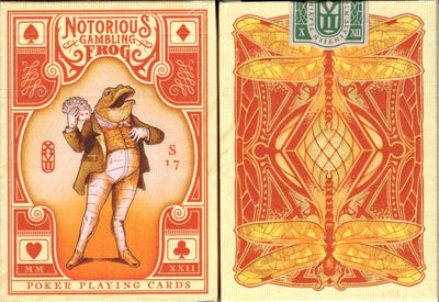 PlayingCardDecks.com-Notorious Gambling Frog Orange Playing Cards WJPC