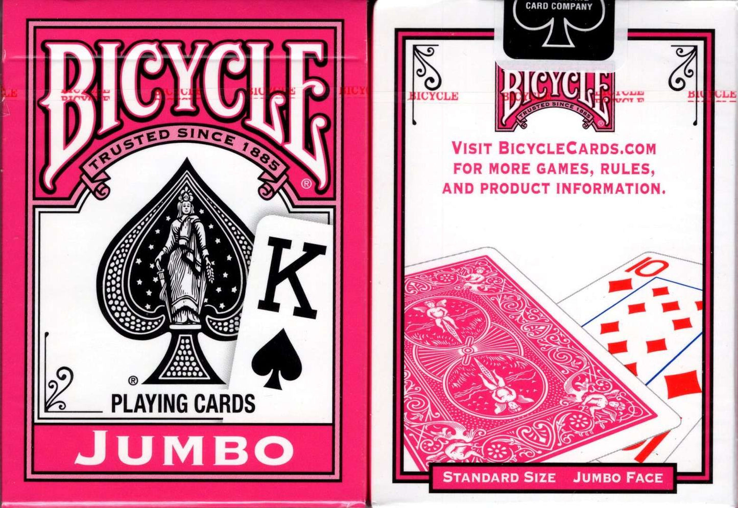 PlayingCardDecks.com-Pink Jumbo Index Bicycle Playing Cards