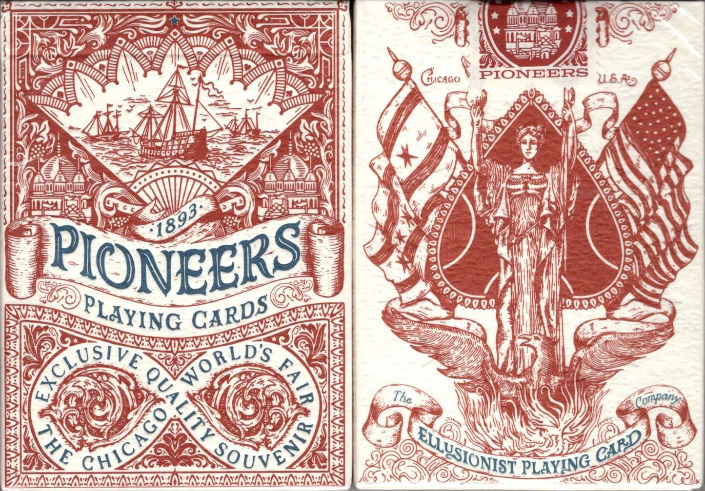 PlayingCardDecks.com-Pioneers Marked Playing Cards Cartamundi: Red
