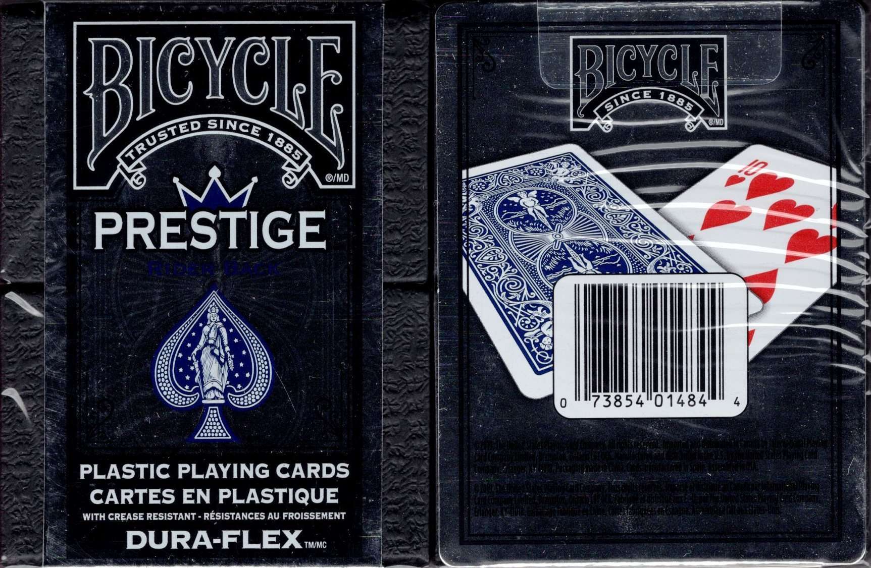 PlayingCardDecks.com-Prestige Plastic Blue Bicycle Playing Cards