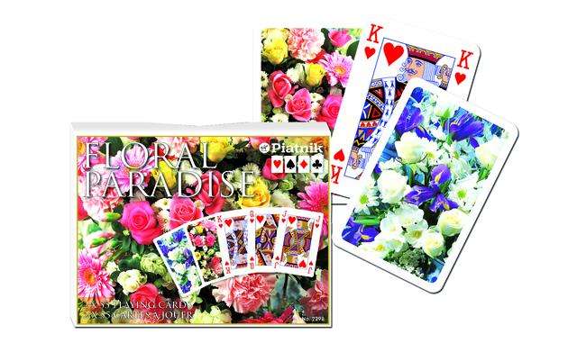 PlayingCardDecks.com-Floral Pink Box 2 Deck Set Bridge Playing Cards Piatnik