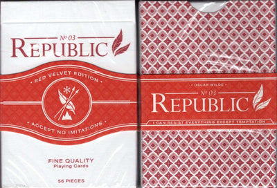 PlayingCardDecks.com-Republic No. 3 Red Velvet Playing Cards Cartamundi
