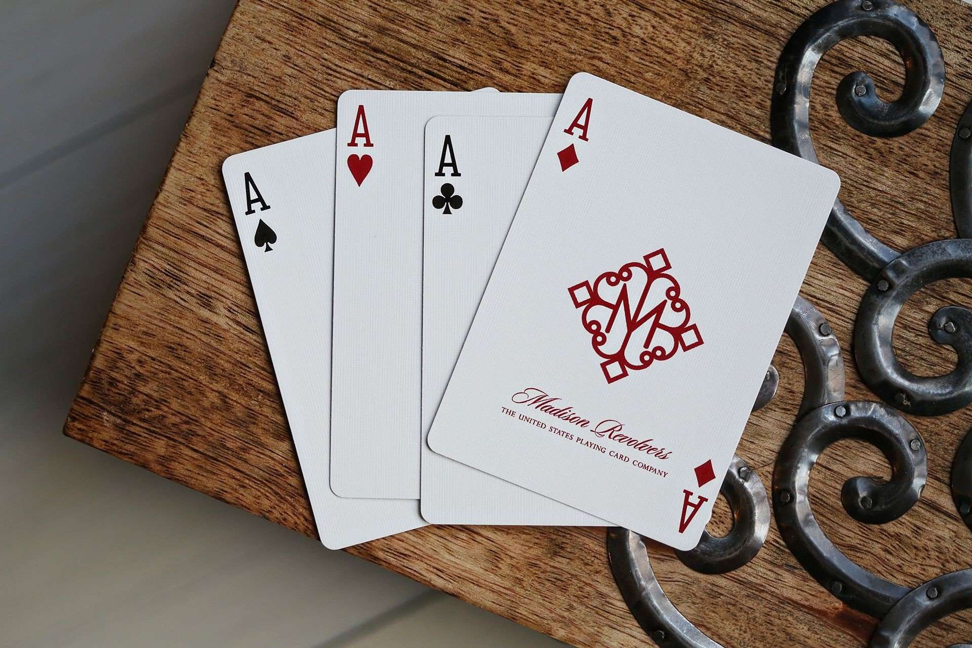 PlayingCardDecks.com-Madison Gold Revolvers Playing Cards USPCC