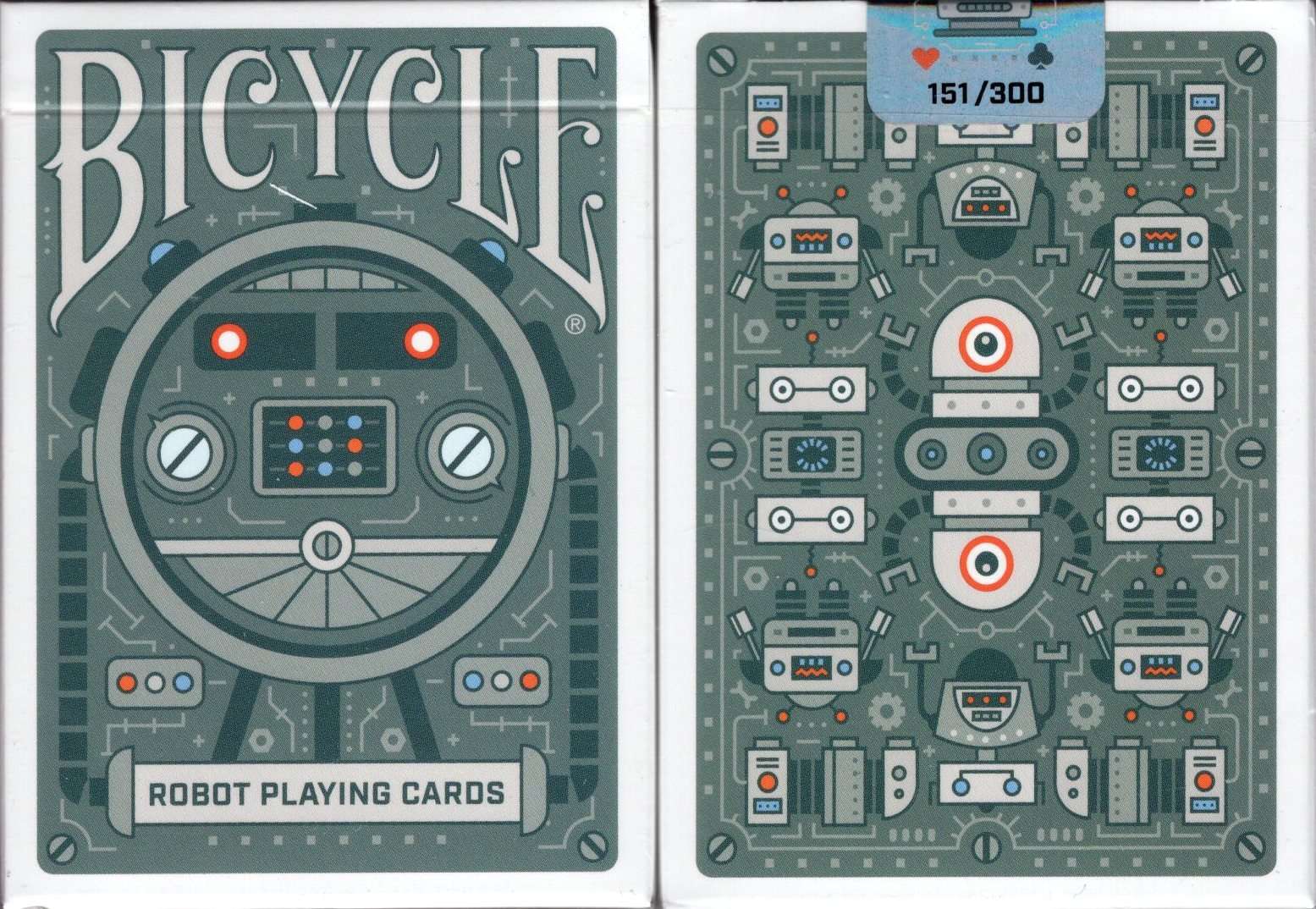 PlayingCardDecks.com-Robot Gilded Bicycle Playing Cards