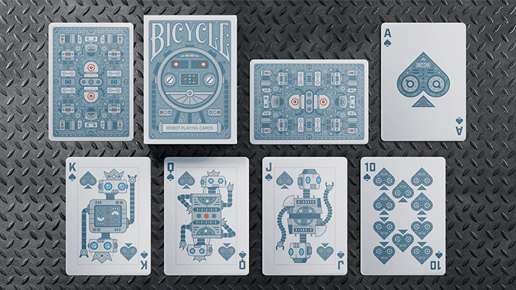 PlayingCardDecks.com-Robot Gilded Bicycle Playing Cards