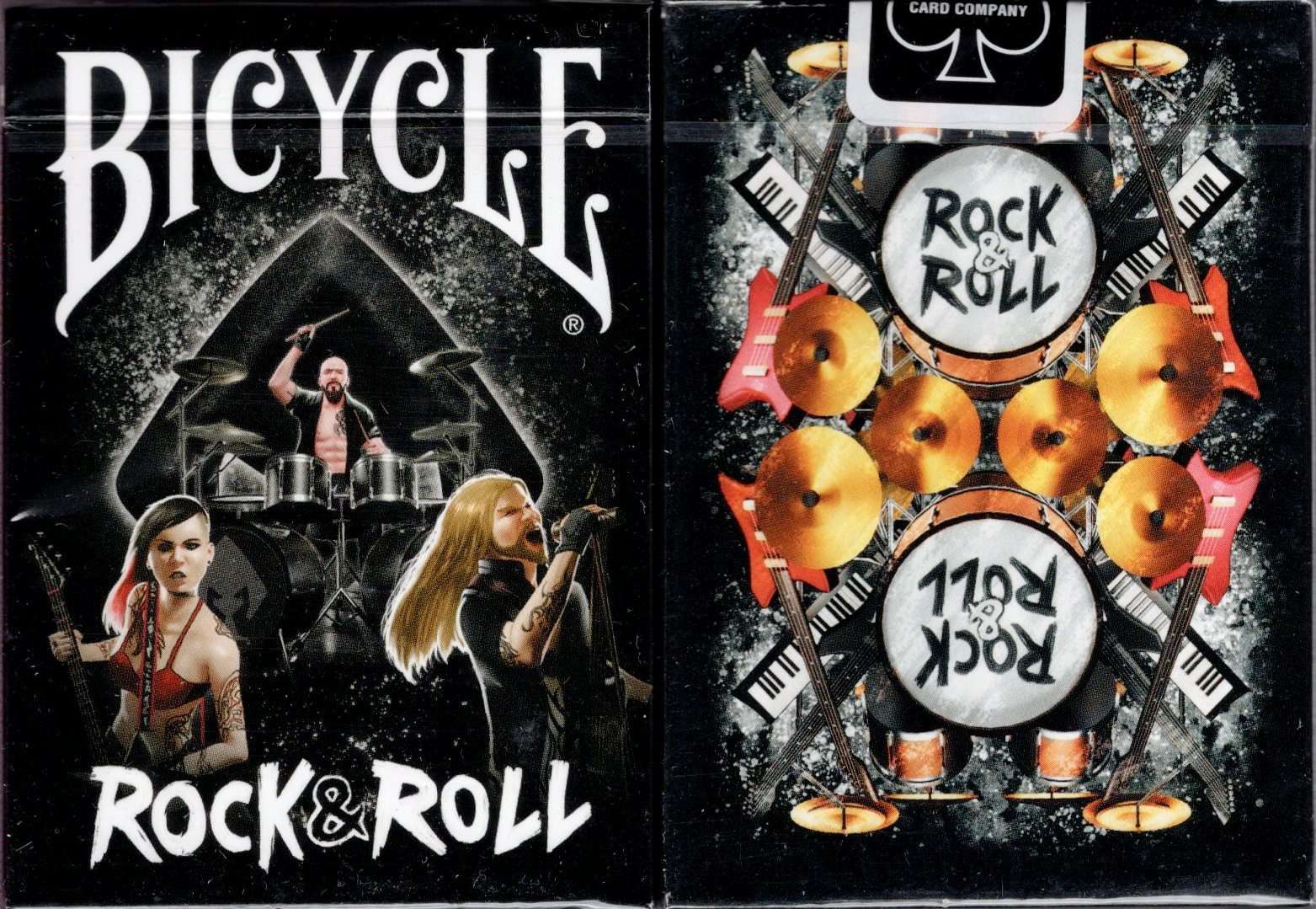 PlayingCardDecks.com-Rock & Roll Black Gilded Bicycle Playing Cards
