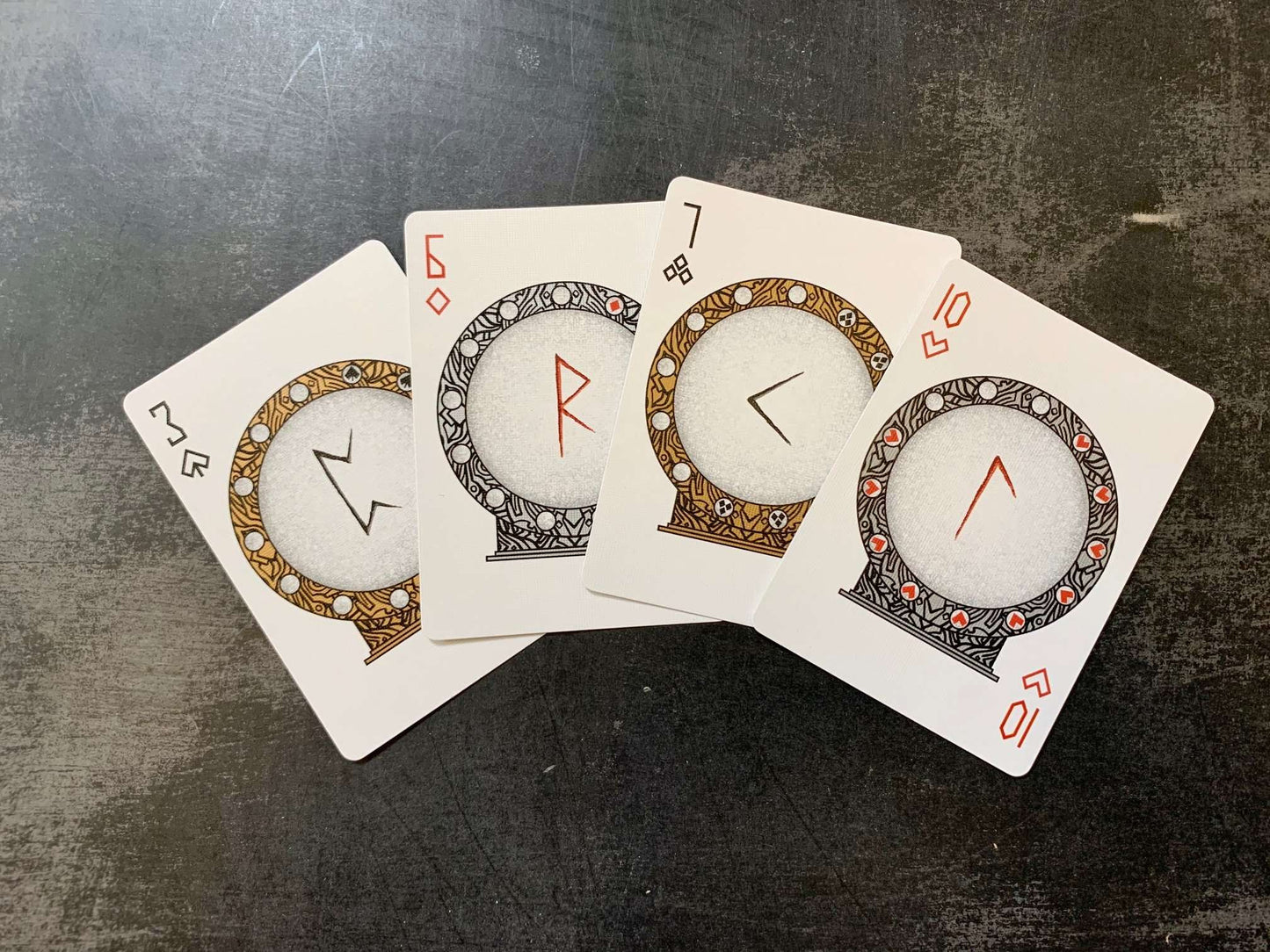 PlayingCardDecks.com-Runes Gilded Bicycle Playing Cards