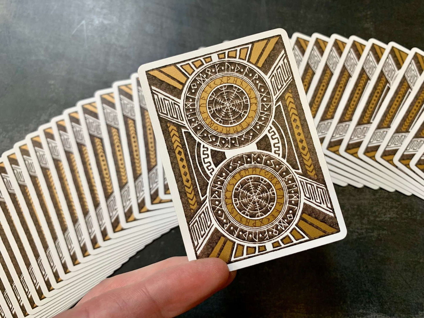 PlayingCardDecks.com-Runes Gilded Bicycle Playing Cards