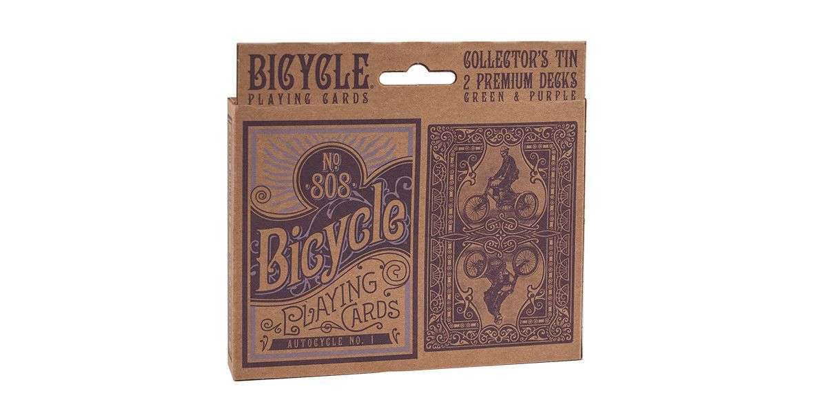 PlayingCardDecks.com-AUTOCYCLE NO.1 Bicycle Playing Cards - Purple & Green in Collectors Tin