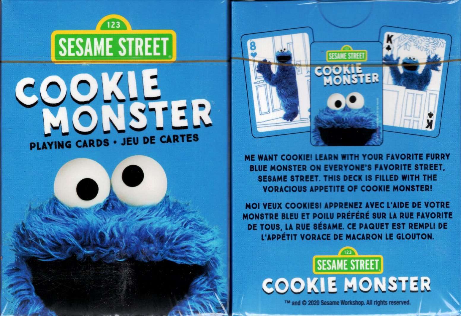 PlayingCardDecks.com-Sesame Street Cookie Monster Playing Cards Aquarius