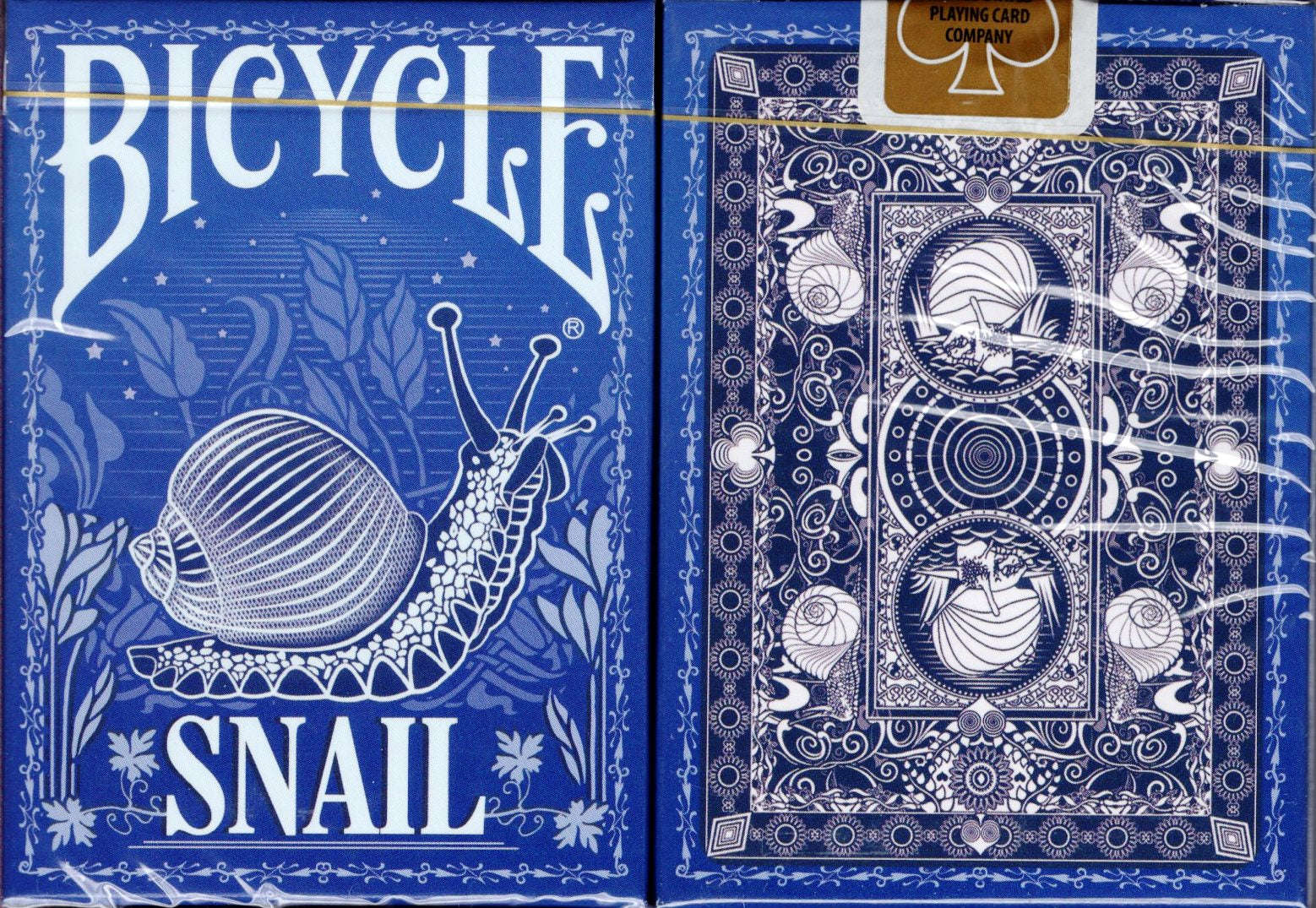 PlayingCardDecks.com-Snail Gilded Bicycle Playing Cards: Blue