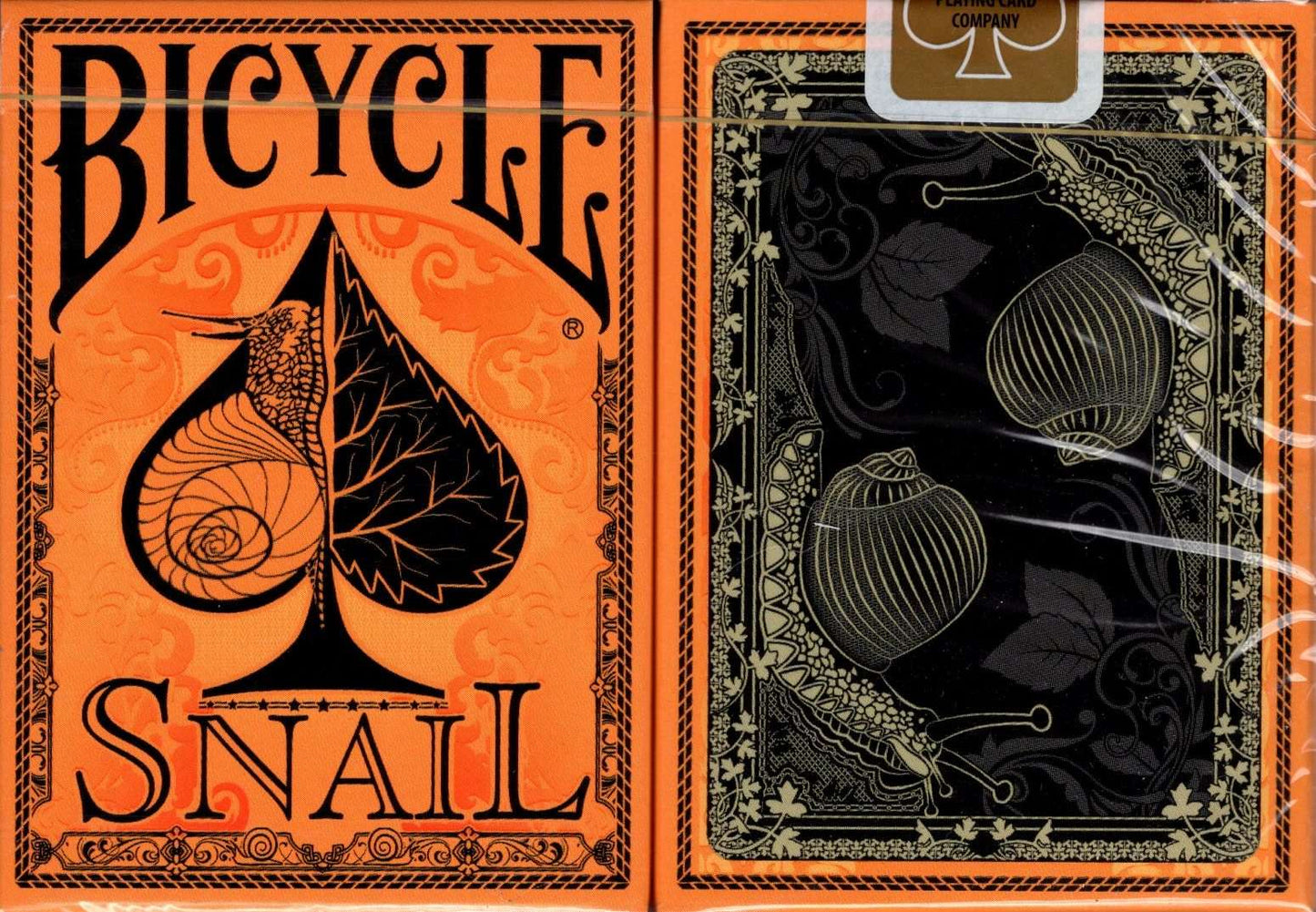 PlayingCardDecks.com-Snail Gilded Bicycle Playing Cards: Orange
