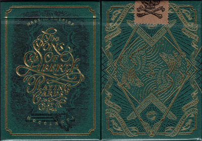 PlayingCardDecks.com-Sons of Liberty Green Playing Cards USPCC