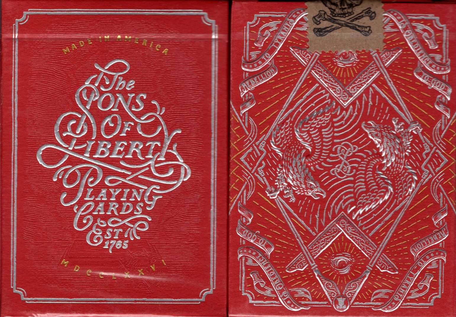 PlayingCardDecks.com-Sons of Liberty Patriot Red Playing Cards USPCC