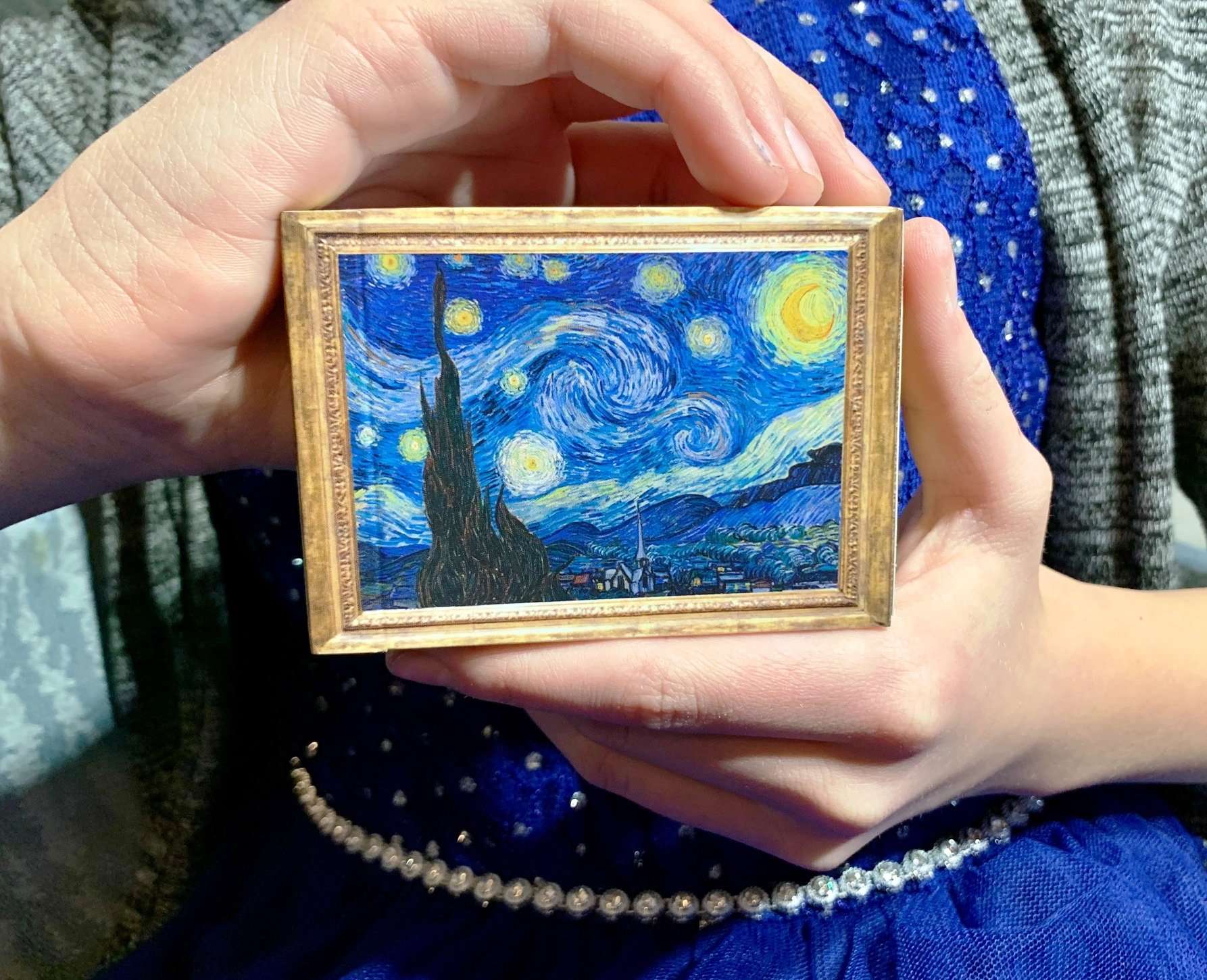 PlayingCardDecks.com-Starry Night Gold Gilded Playing Cards USPCC